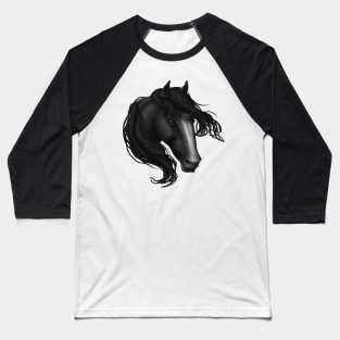 Horse Head - Black Blaze Baseball T-Shirt